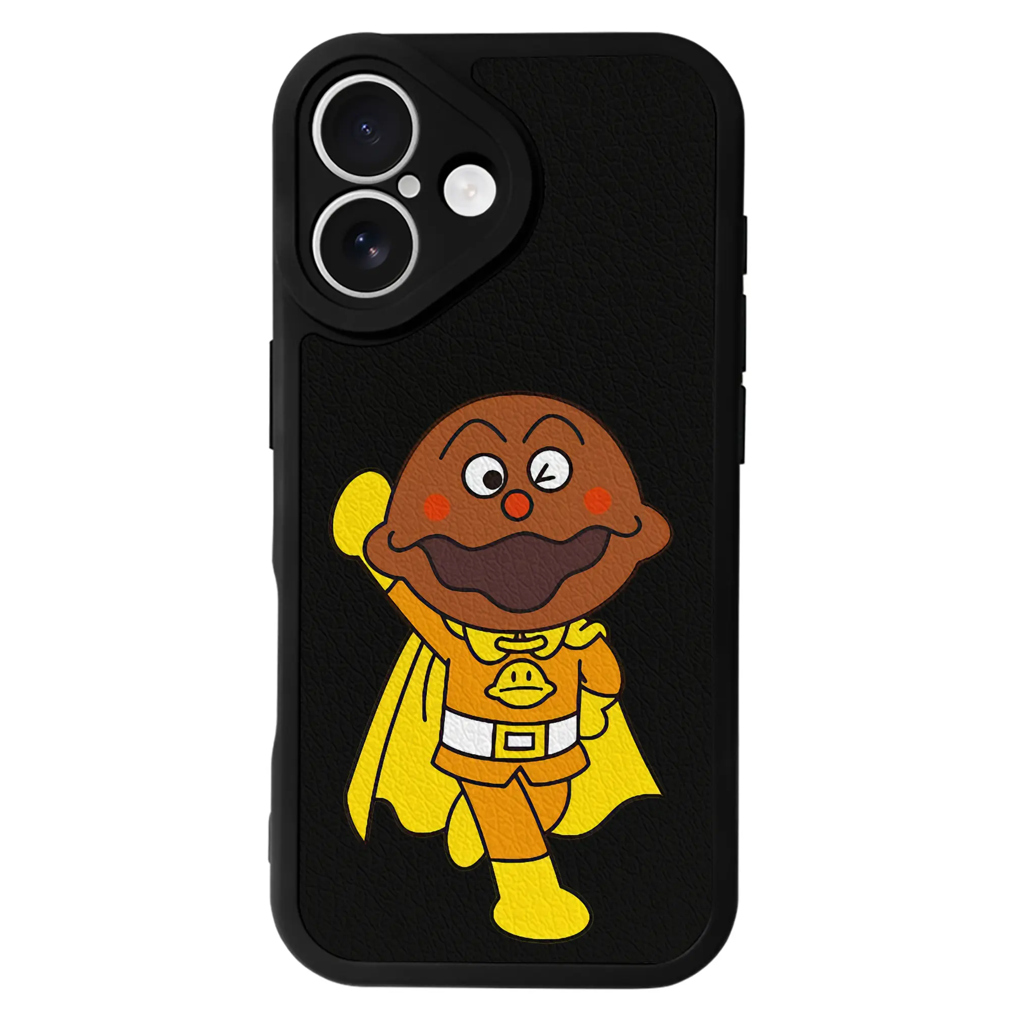 アンパンマン グッズ,カレーパンマン - IPhone 16シリーズ対応 ・ シリコンスマホケース ・ レザー調 ・ 高精度フィット ・ 耐衝撃 ・ ワイヤレス充電対応 ・ 精密カット